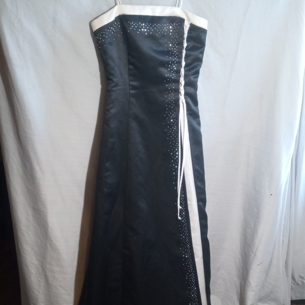 Vintage Y2K Dress Formal Long Black Whimsigoth Beaded Fairy Prom Size 7